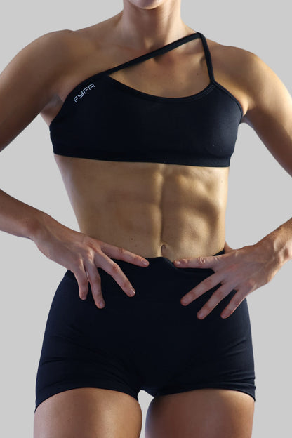 V BACK SHORTS - BLACK