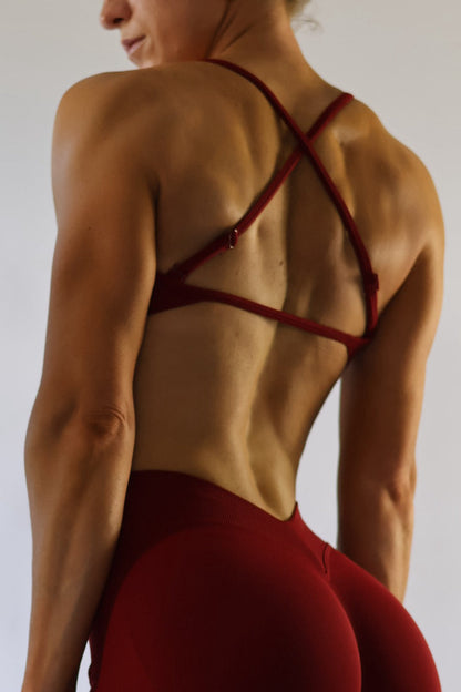 SCULPT CROP -CHERRY RED